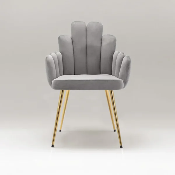 FUFU HANDICRAFT Art Deco Petals Chair in Grey color
