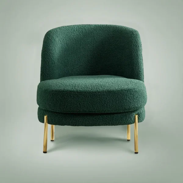 FUFU HANDICRAFT French Provincial Style Lounge Chair – Elegant Green Upholstery