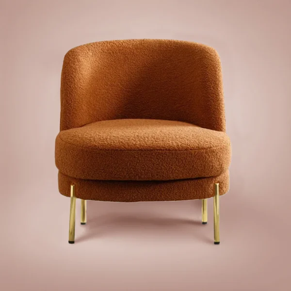 FUFU HANDICRAFT Classic French Provincial Accent Chair in Elegant Burnt Orange