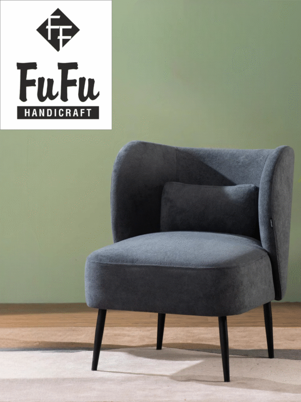 FUFU HANDICRAFT Stormy Comfort Boucle Lounge Chair,in Grey